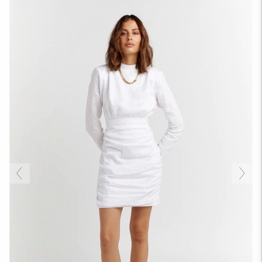 DISSH 100% linen long sleeve mini dress - NWT